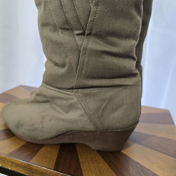 Vintage 1960s 70s Ski Snow Winter Boots Mod Boho US 6 Quilted Corduroy USA Women - Picture 5 of 14